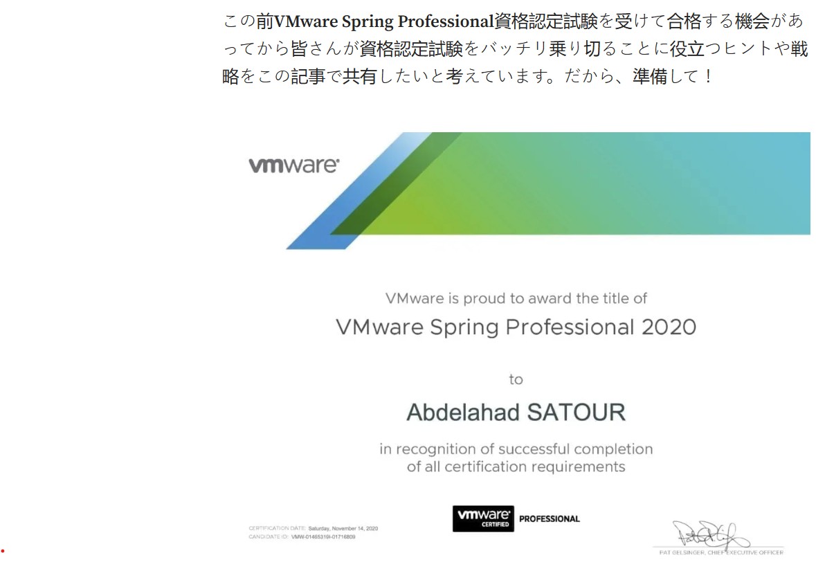 VMWARE SPRING PROFESSIONAL資格認定を取得するために知っておくべきこと